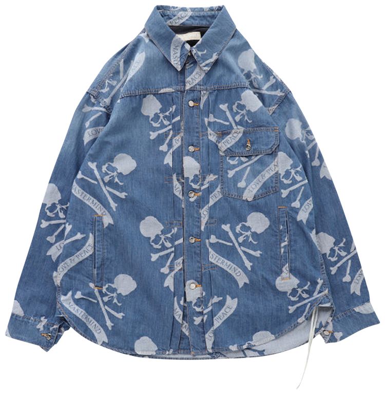 Mastermind World Aloha Denim Long Sleeve Shirt Indigo