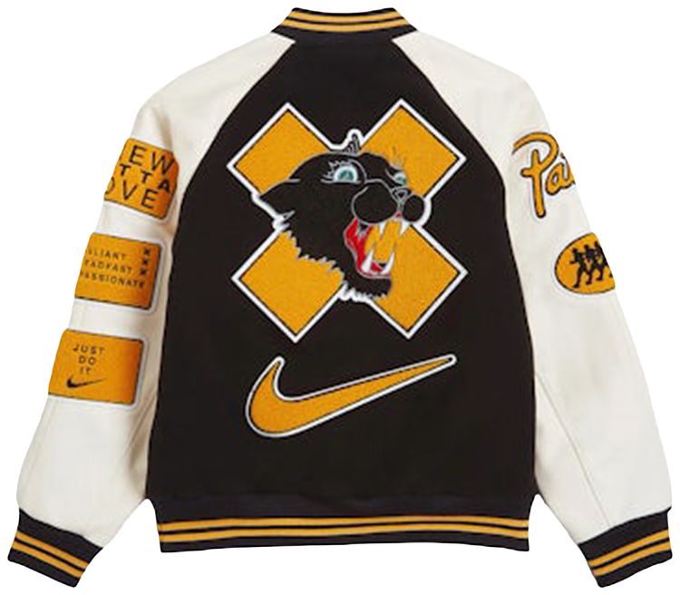 Nike x Patta Running Team Varsity Jacket BlackYellowWhite