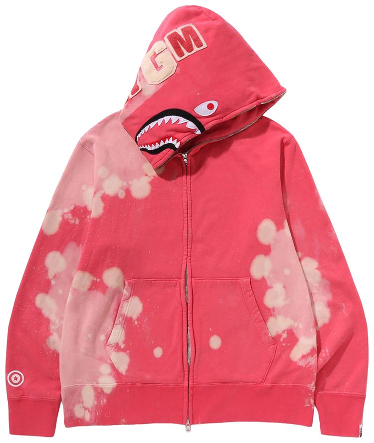 BAPE Hand Dye Shark Full Zip Hoodie Red