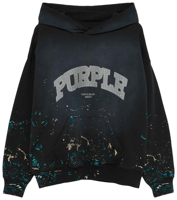 PURPLE BRAND Logo Print Hoodie Black