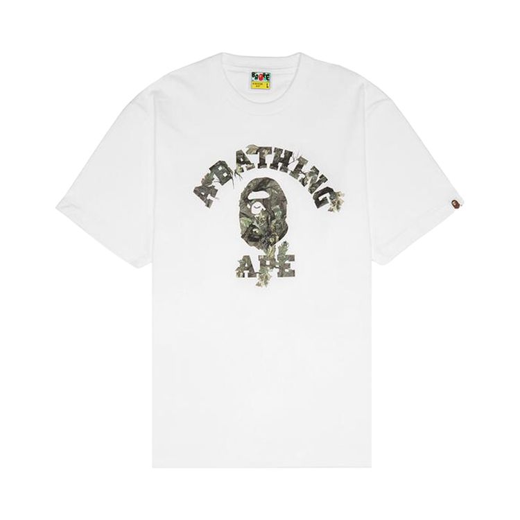 BAPE Tree Edge Camo College Tee WhiteBrown