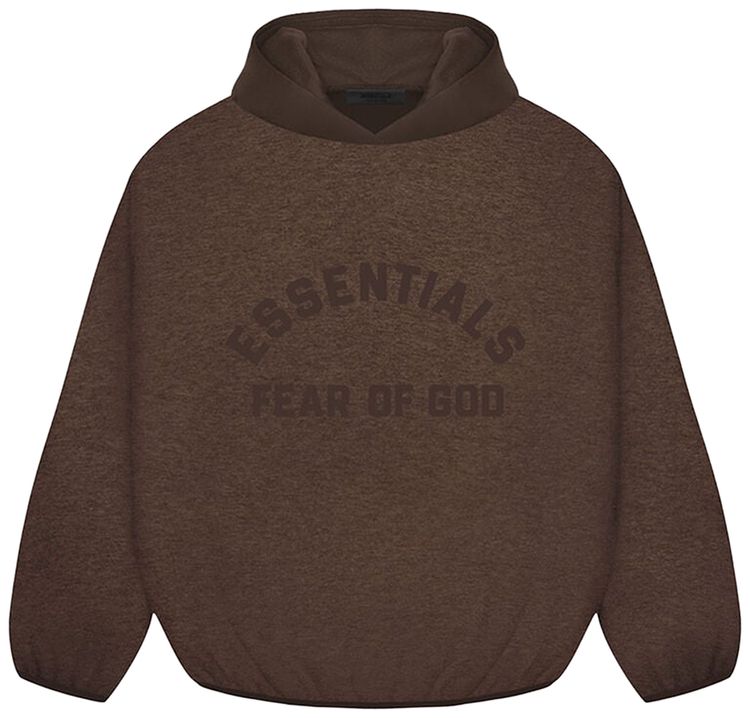 Fear of God Essentials Nylon Fleece Hoodie Heather WoodWood