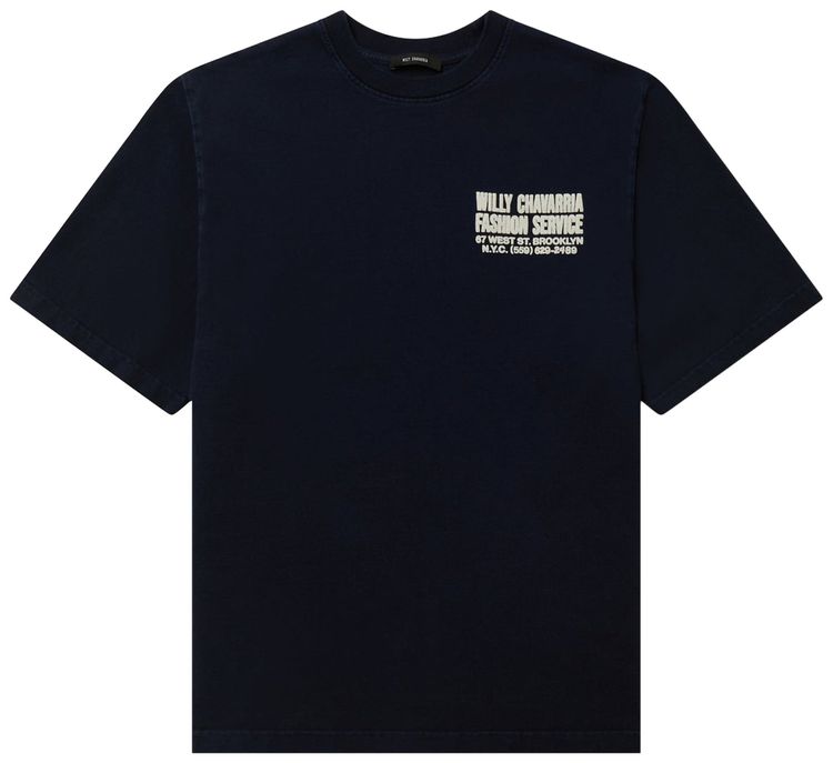 Willy Chavarria Fashion Services Standard Tee Peacoat