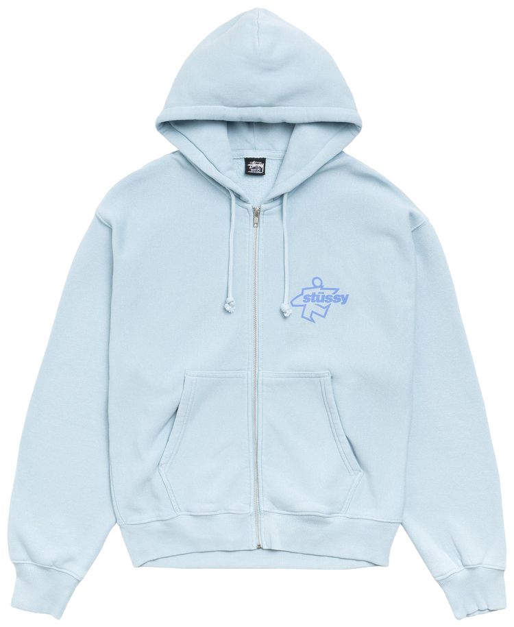 Stussy Surf Size Zip Hoodie Sky Blue