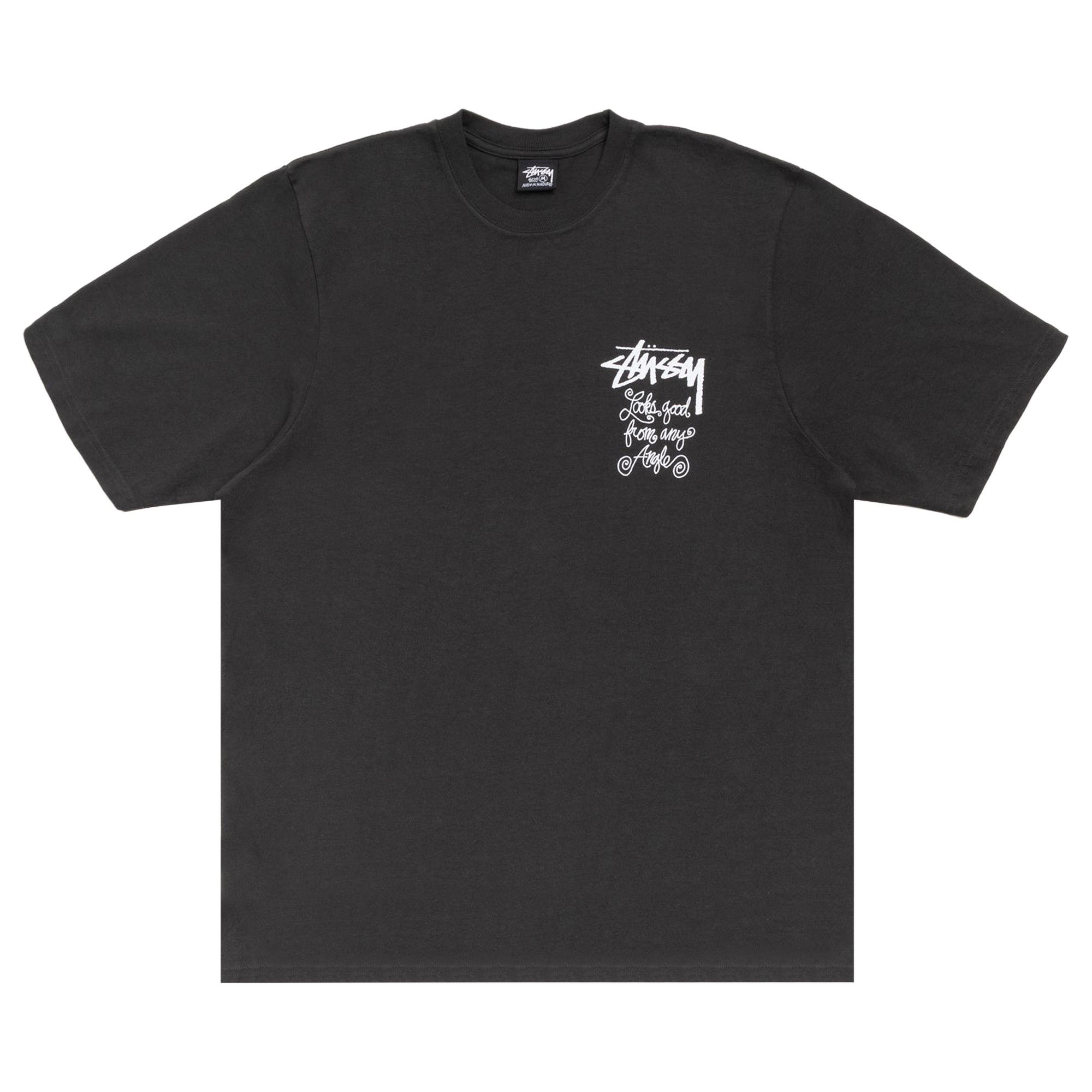Buy Stussy Any Angle Tee Pigment Dyed 'Faded Black' - 1905196 FADE
