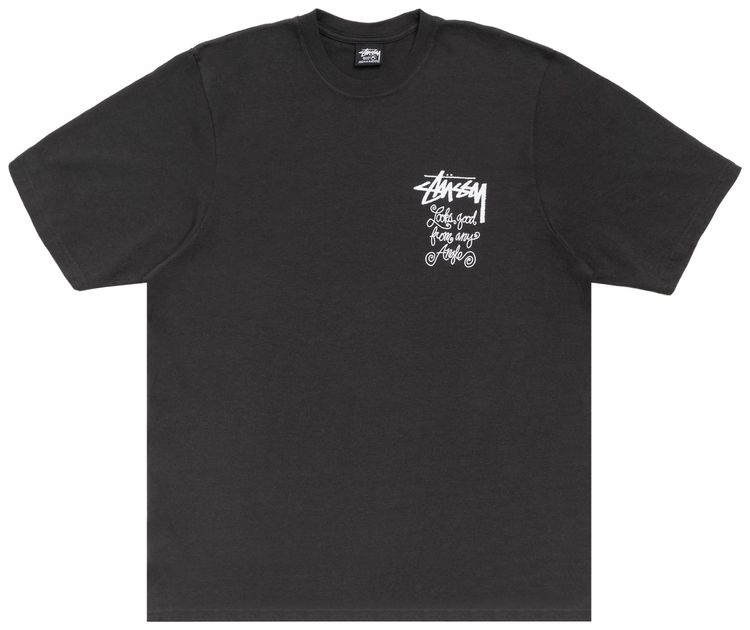 Stussy Any Angle Tee Pigment Dyed Faded Black