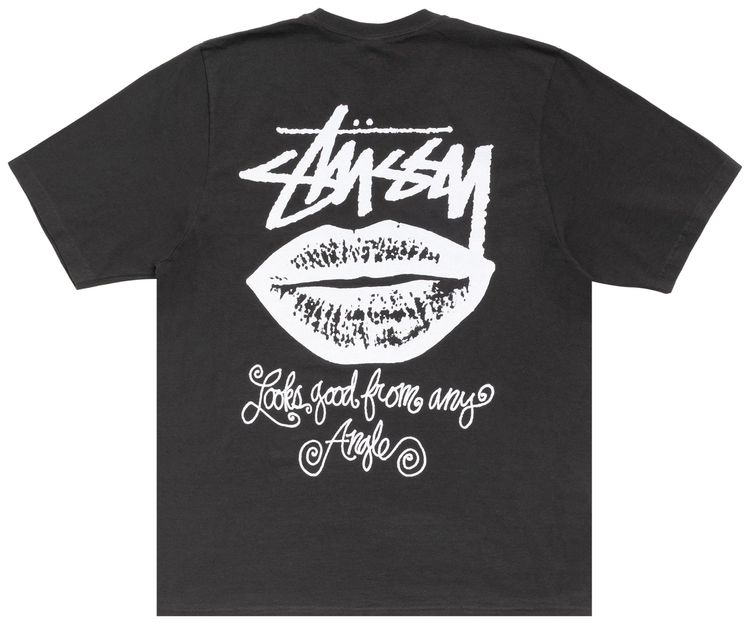 Stussy Any Angle Tee Pigment Dyed Faded Black