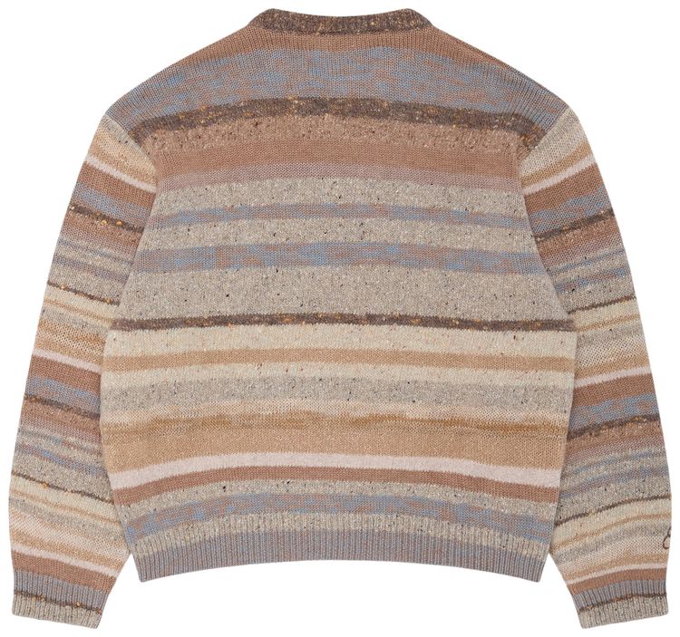 ERL Striped Crewneck Sweater Knit Brown