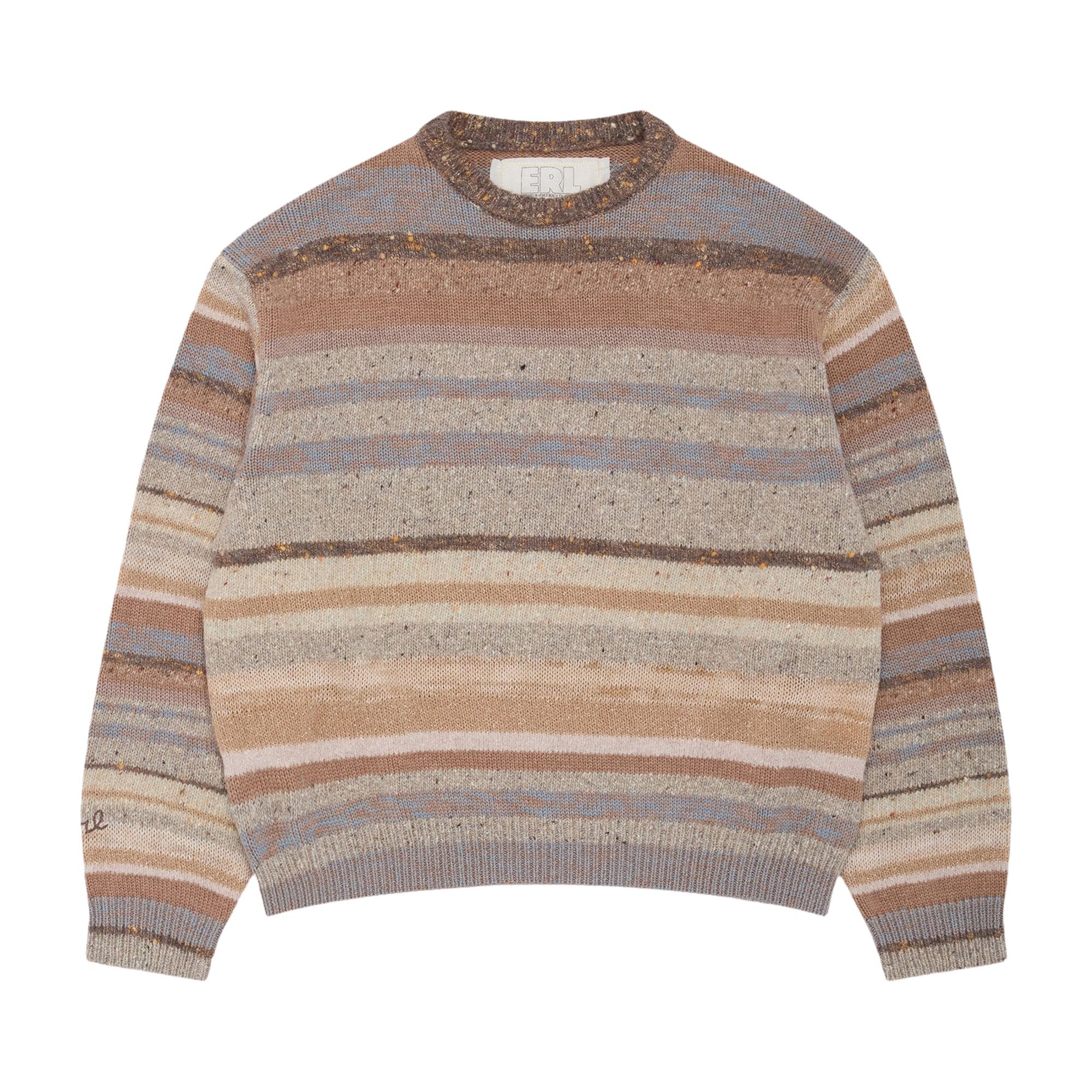 【海翔】ERL ニット Buy ERL Striped Crewneck Sweater Knit 'Brown' - ERL12N005 BROW | GOAT