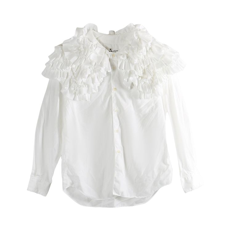 Comme des Garcons Ruffled Shoulder Blouse White