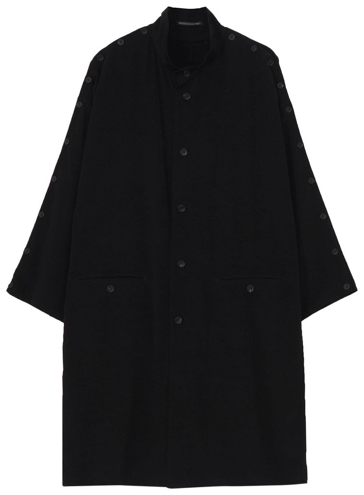 Yohji Yamamoto Pour Homme Button Stand Long Sleeve Jacket Black