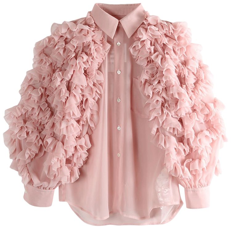 Comme des Garcons Ruffled Sleeve Blouse Pink