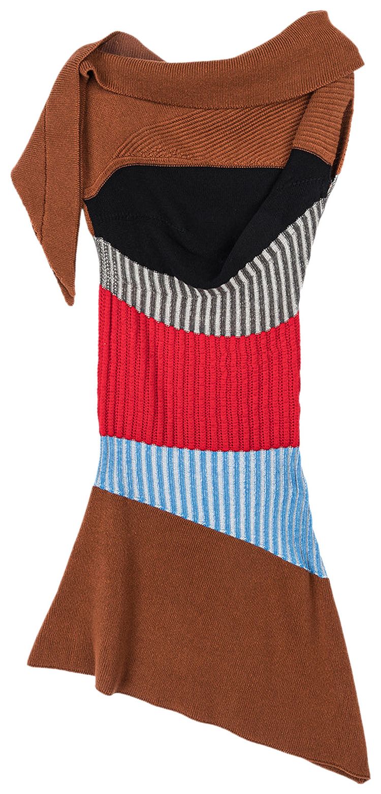 Kiko Kostadinov Lemoyne Knitted Dress BrownRedBlue