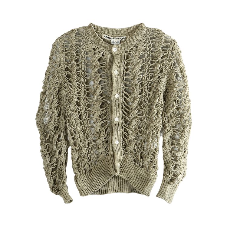 Comme des Garcons Sheer Knit Cardigan Ecru