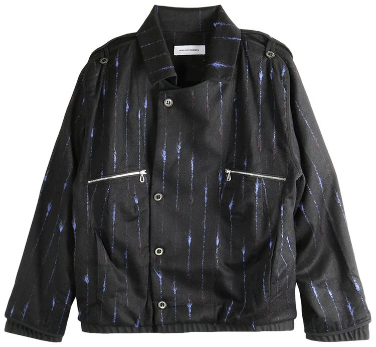 Kiko Kostadinov Brushed Flannel Komlo Jacket BlackRoyal Blue