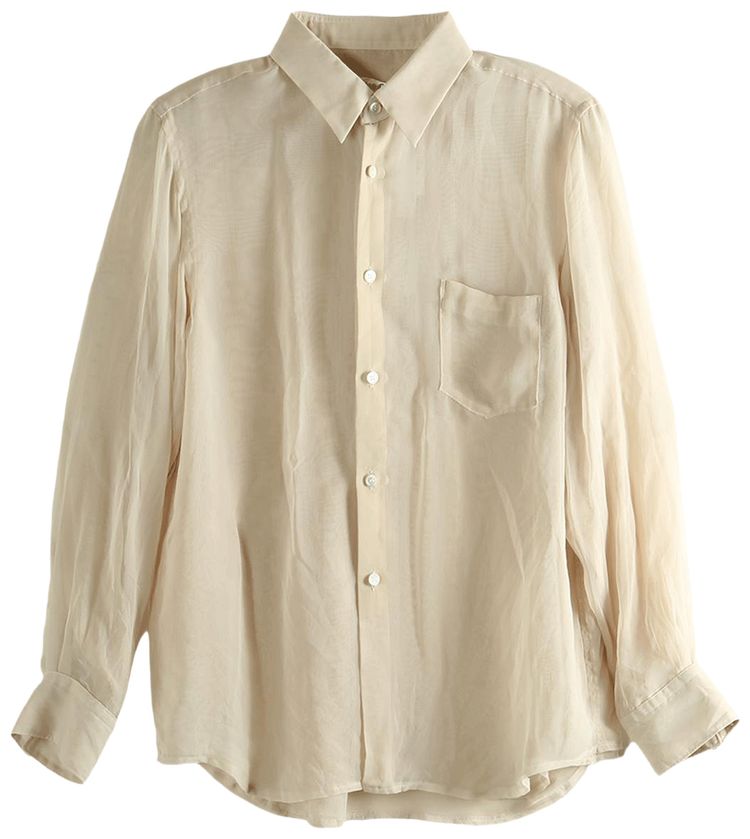 Comme des Garcons Sheer Oversized Fit Shirt Beige