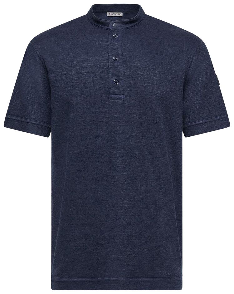 Moncler Short Sleeve Polo Navy