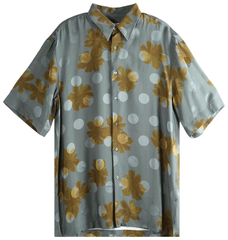 Dries Van Noten Sparse Flower Print Shirt Grey