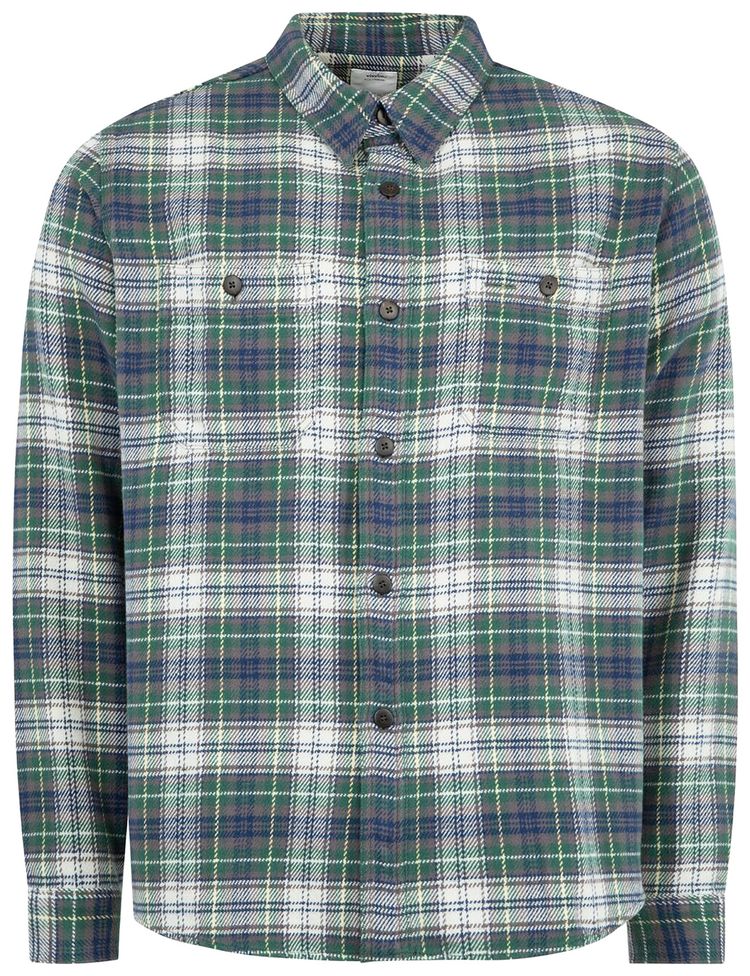 Visvim Larrikan Check Long Sleeve Green