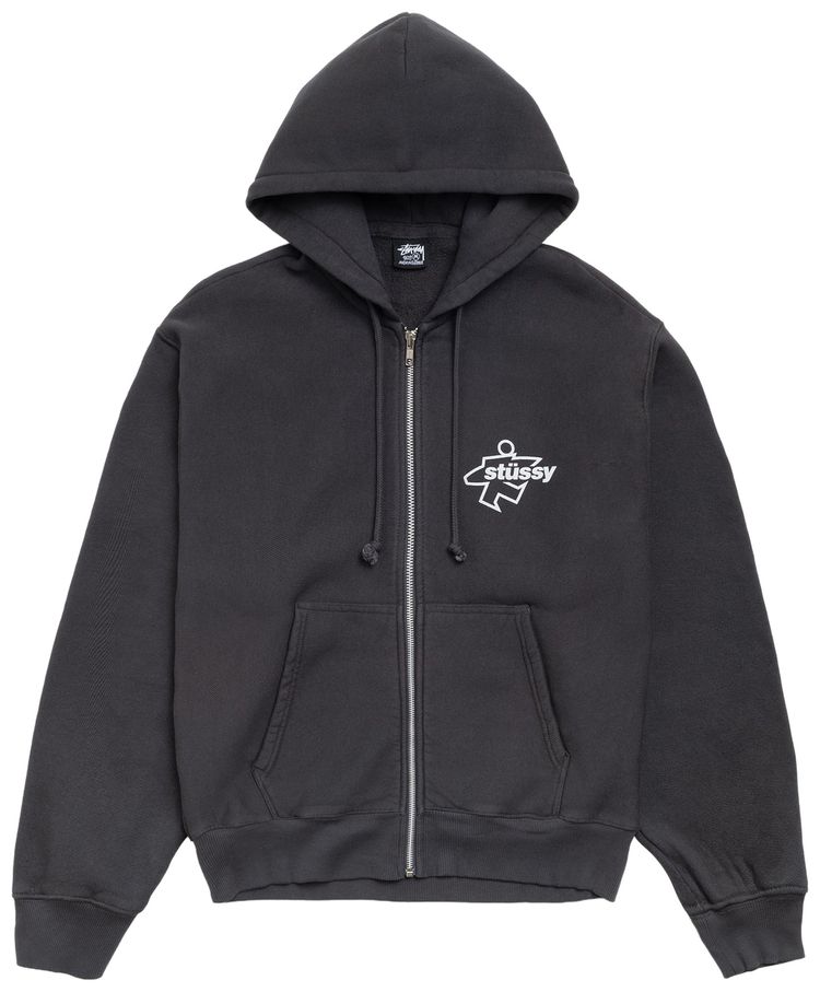 Stussy Surf Size Zip Hoodie Faded Black