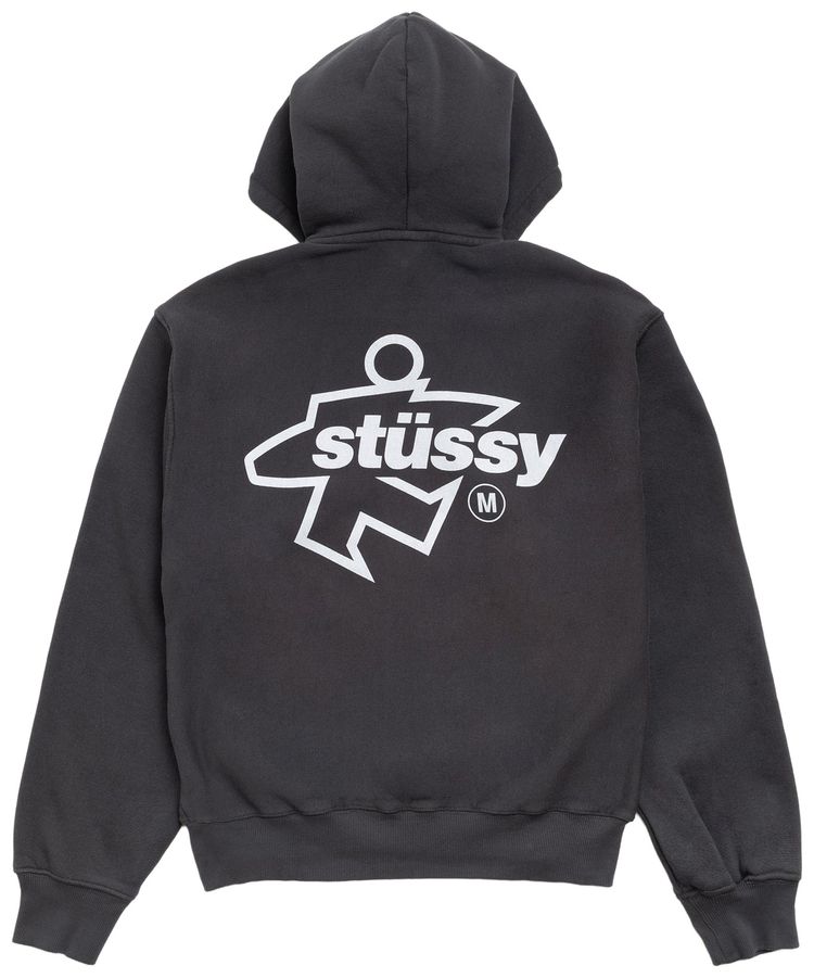 Stussy Surf Size Zip Hoodie Faded Black