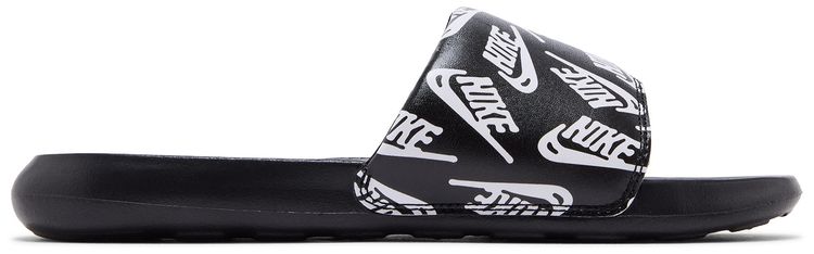 Nike Victori One Slide Repeat Logo Black White