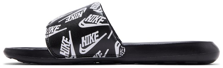 Nike Victori One Slide Repeat Logo Black White