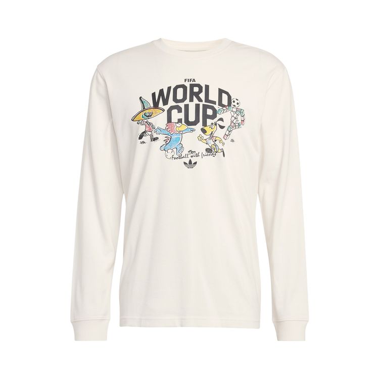 Adidas FIFA World Cup 26 Mascot Long Sleeve T Shirt Cloud White