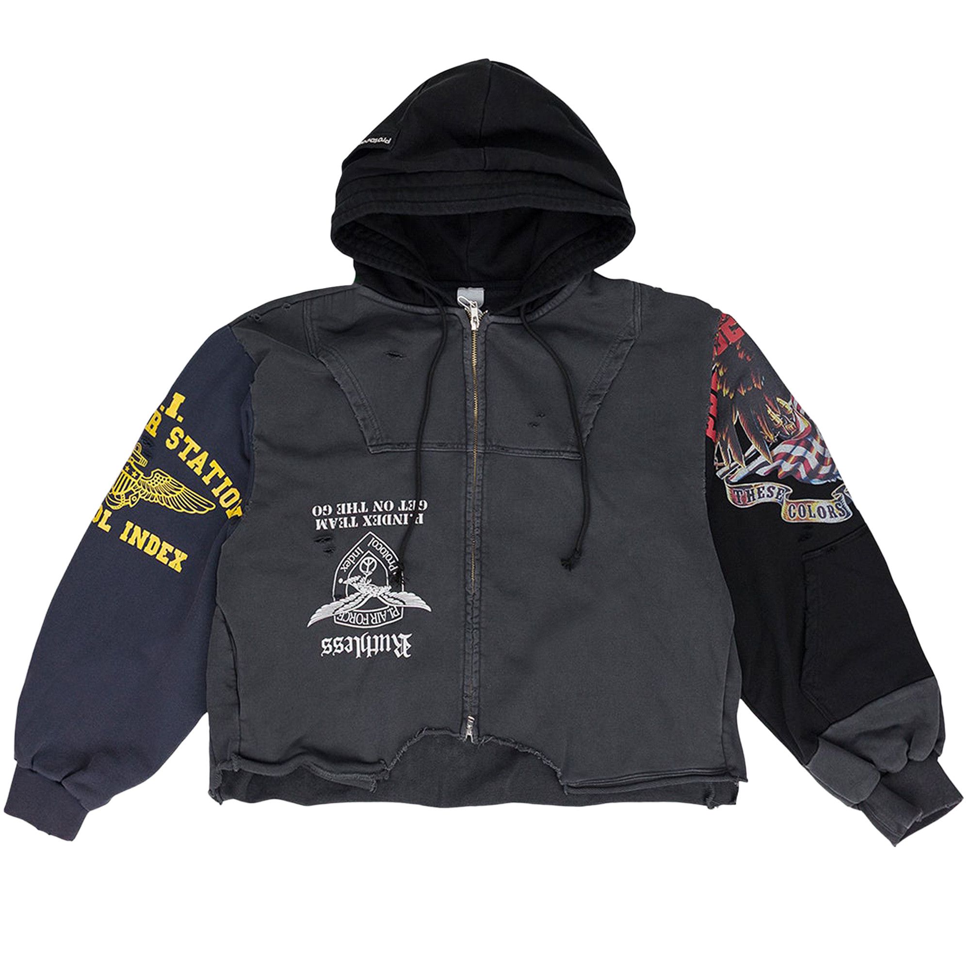 Buy Protocol Index Upside Down Zip Hoodie 'Black' - PI00004 BLAC