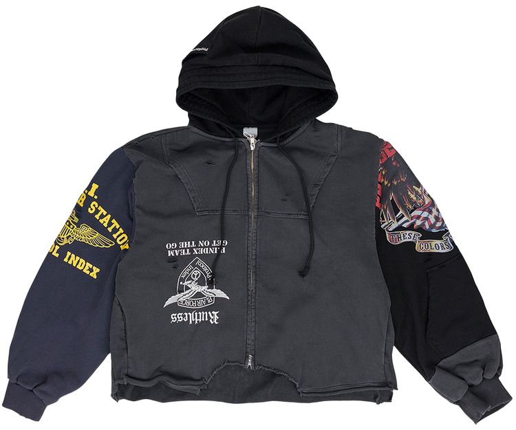 Protocol Index Upside Down Zip Hoodie Black