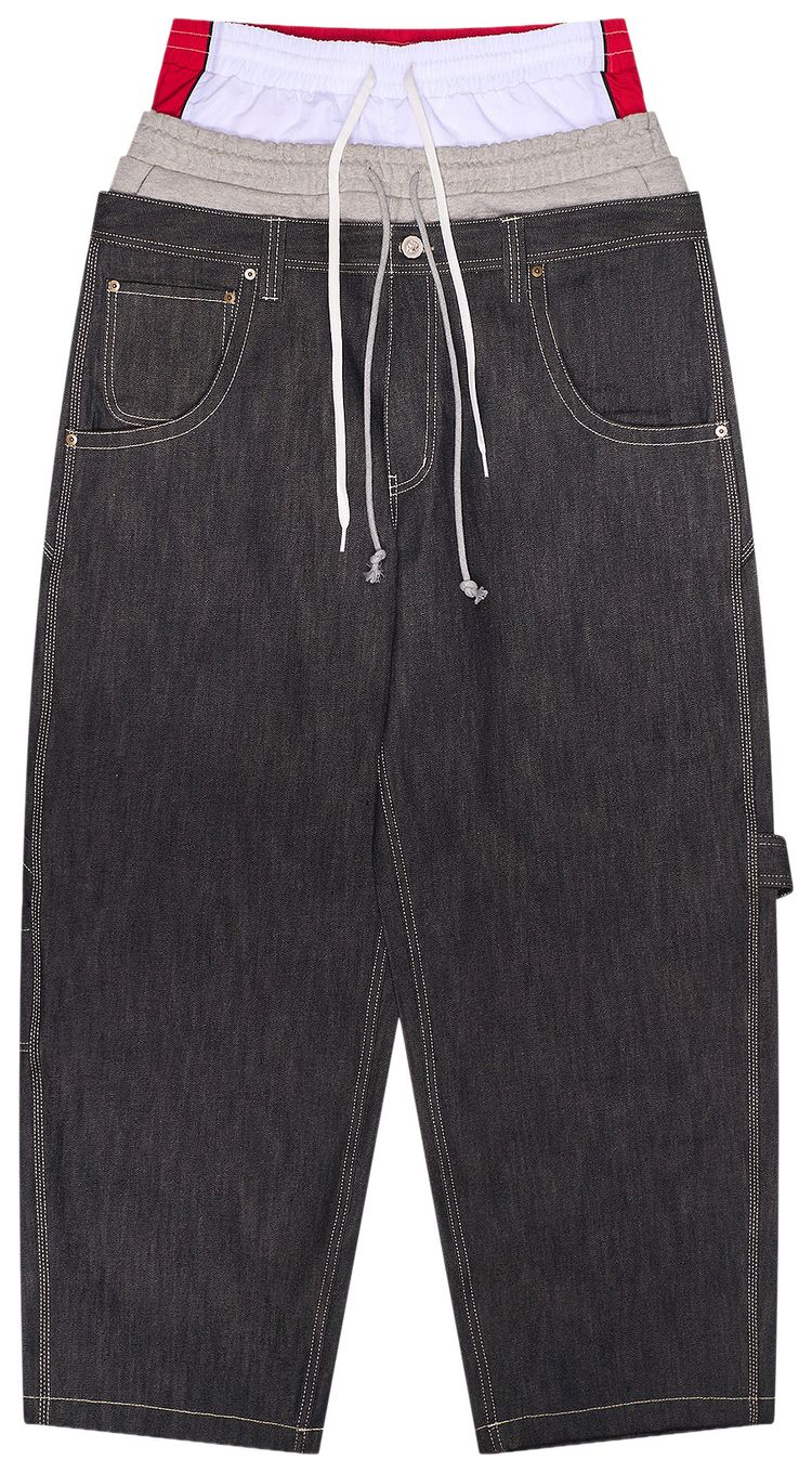 Protocol Index 3 Layered Denim Pants Indigo