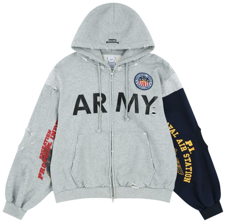 Protocol Index Reconstructed Zip Hoodie Grey