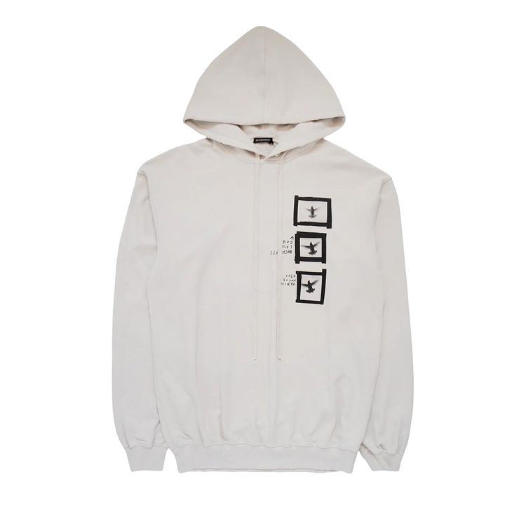 Ann Demeulemeester Ollie High Comfort Hoody With Doves Print White