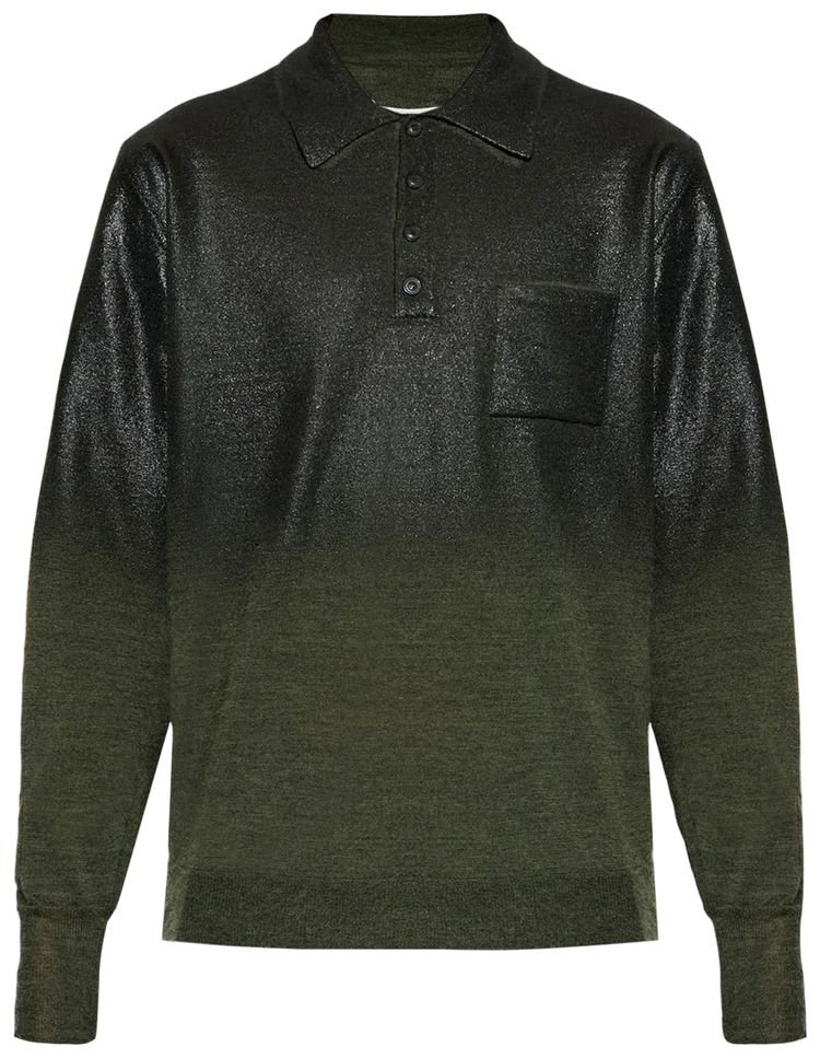 Maison Margiela Coated Polo Sweater Green