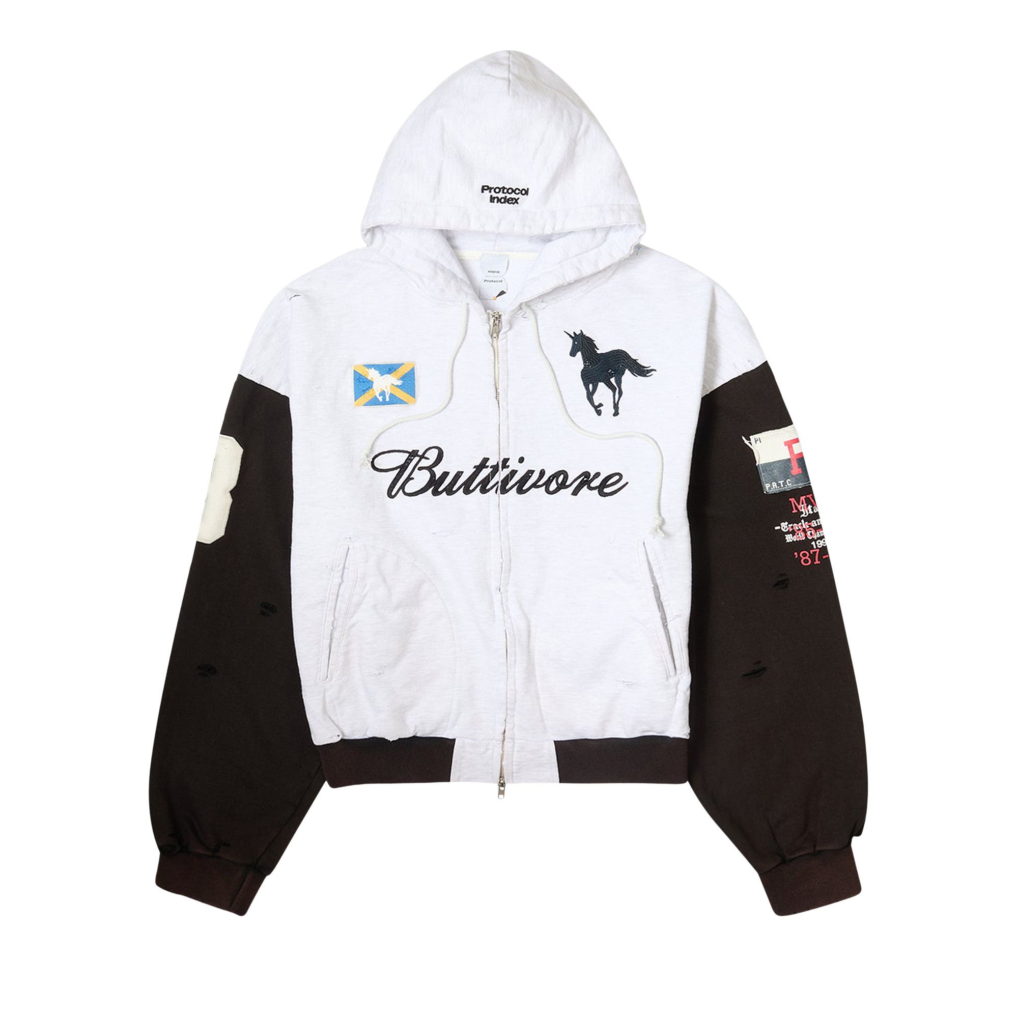 Buy Protocol Index Buttivore Zip Hoodie 'White' - PI00008 WHIT | GOAT