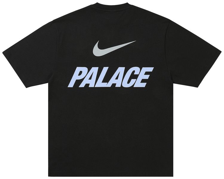 Palace x Nike Font Swoosh T Shirt Black