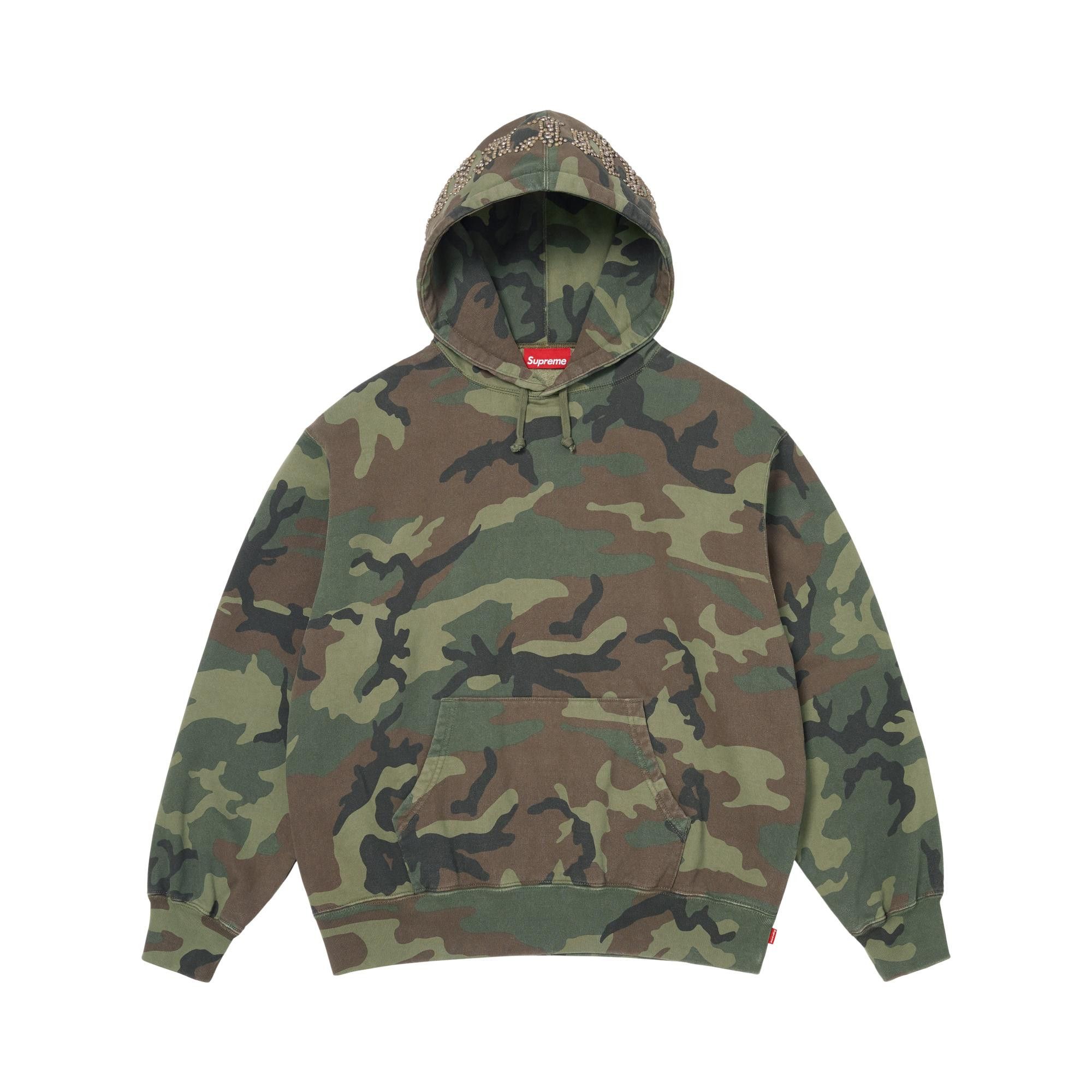 Buy Supreme Overdyed Studded Hooded Sweatshirt 'Woodland Camo