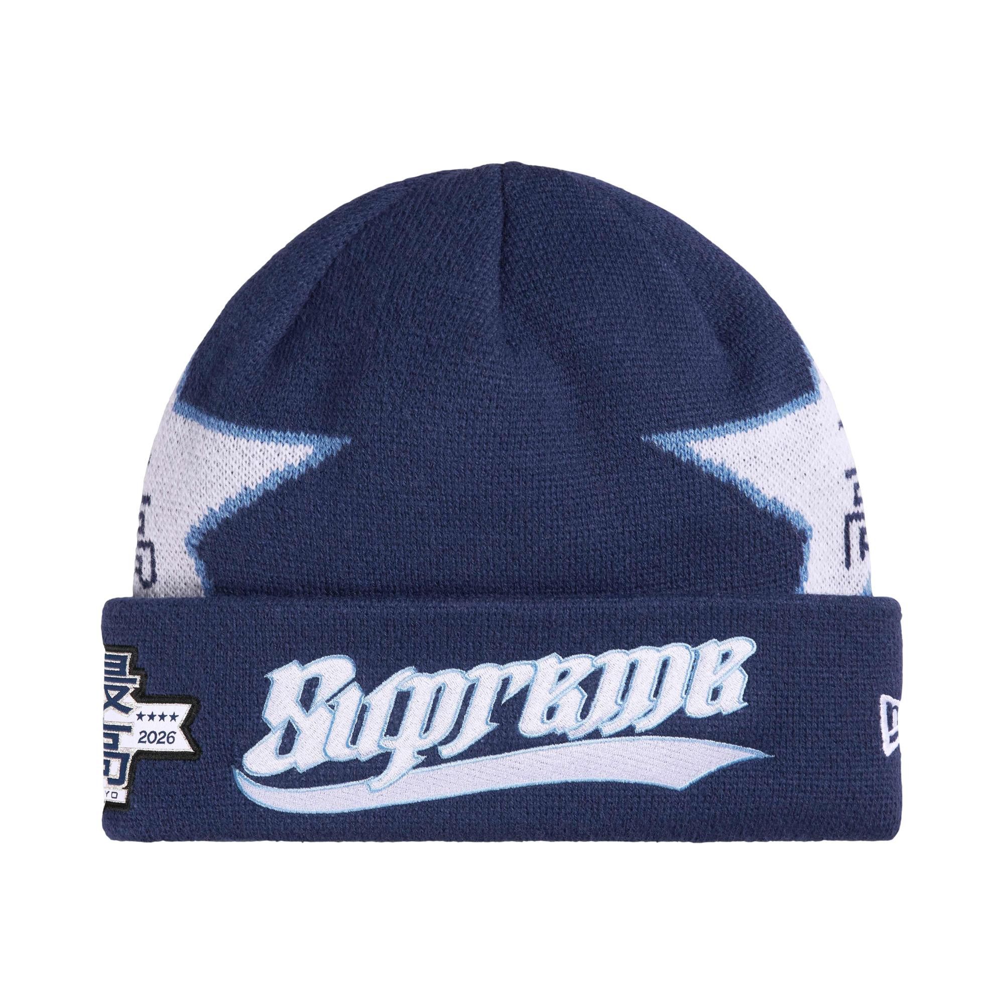 Buy Supreme New Era Stars Beanie 'Navy' - SS26BN18 NAVY | GOAT