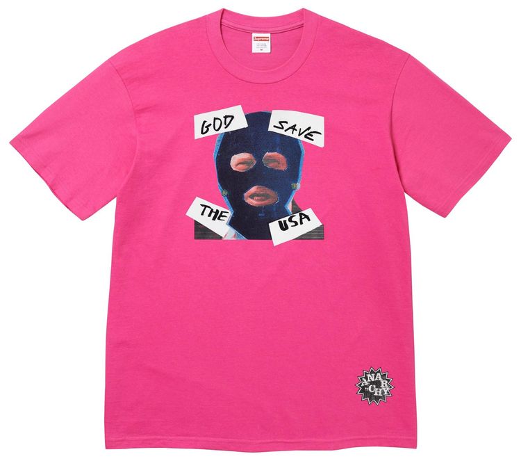 Supreme God Save Us Tee Fuchsia