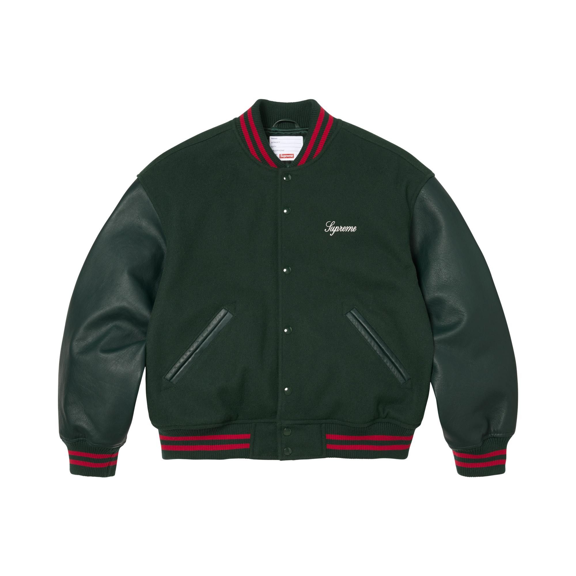 Buy Supreme Cross Varsity Jacket 'Dark Green' - SS26J20 DARK GREEN
