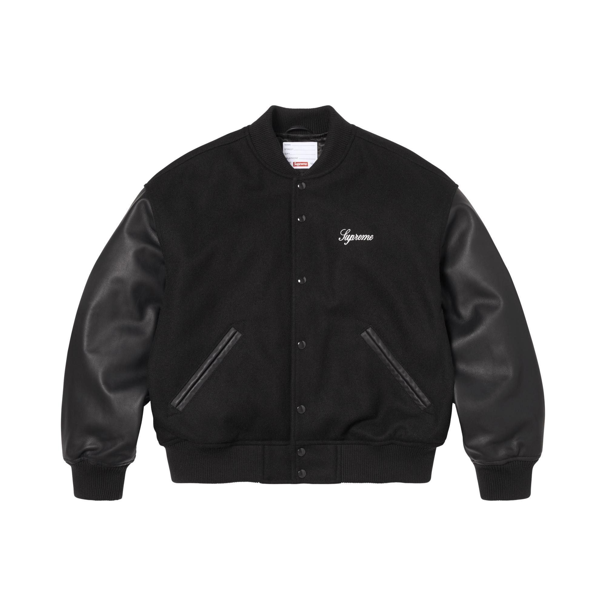 Buy Supreme Cross Varsity Jacket 'Black' - SS26J20 BLACK | GOAT