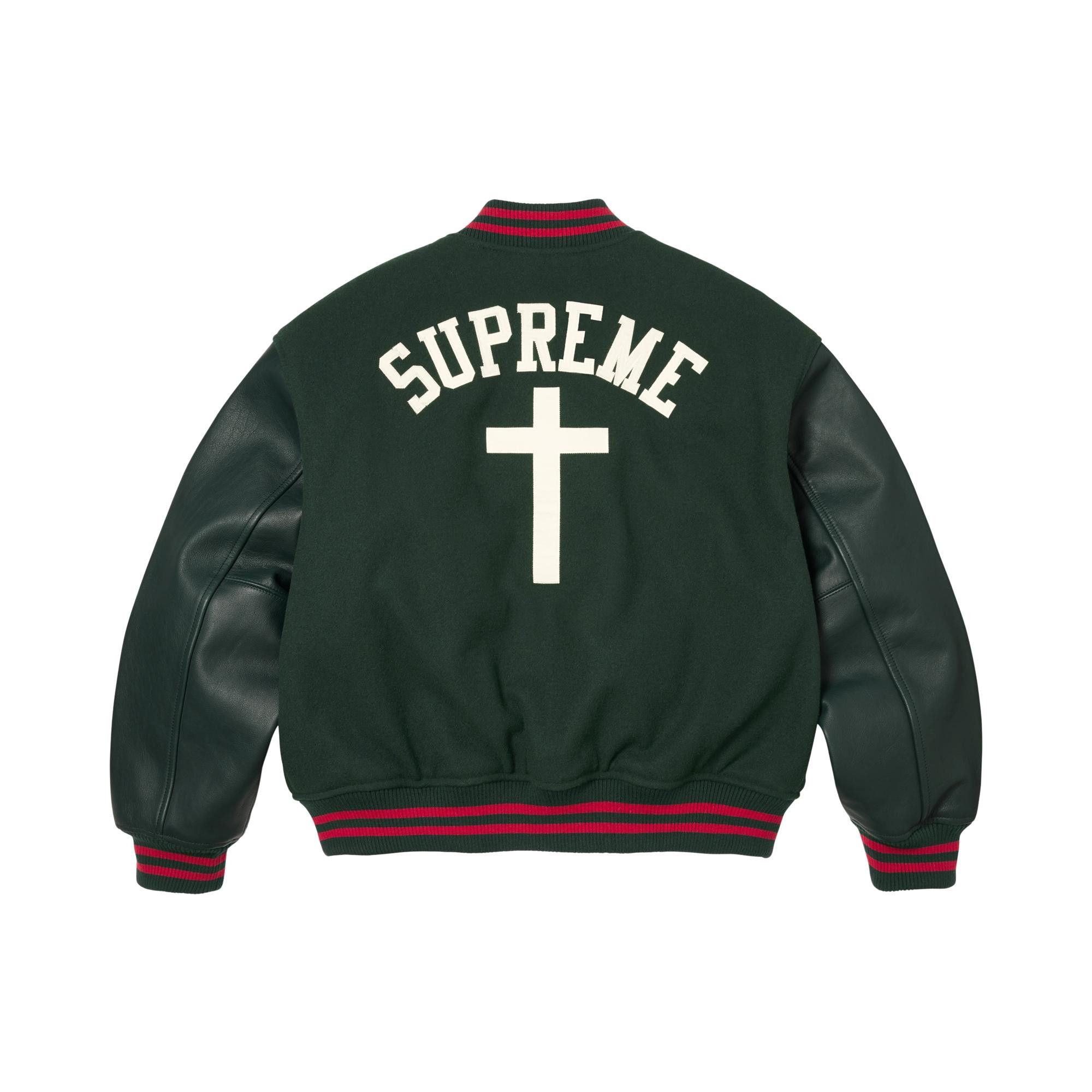 Buy Supreme Cross Varsity Jacket 'Dark Green' - SS26J20 DARK GREEN