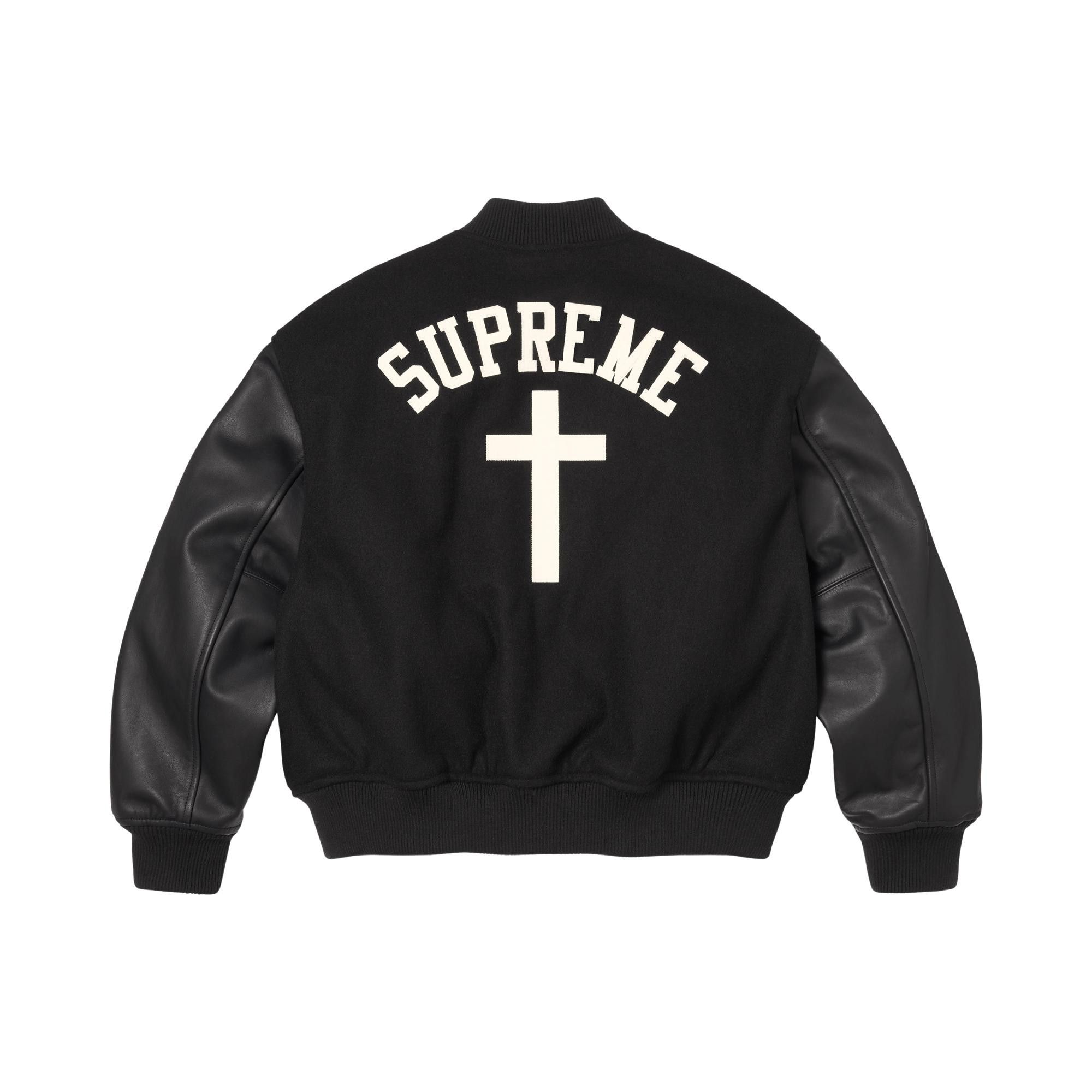 Buy Supreme Cross Varsity Jacket 'Black' - SS26J20 BLACK | GOAT