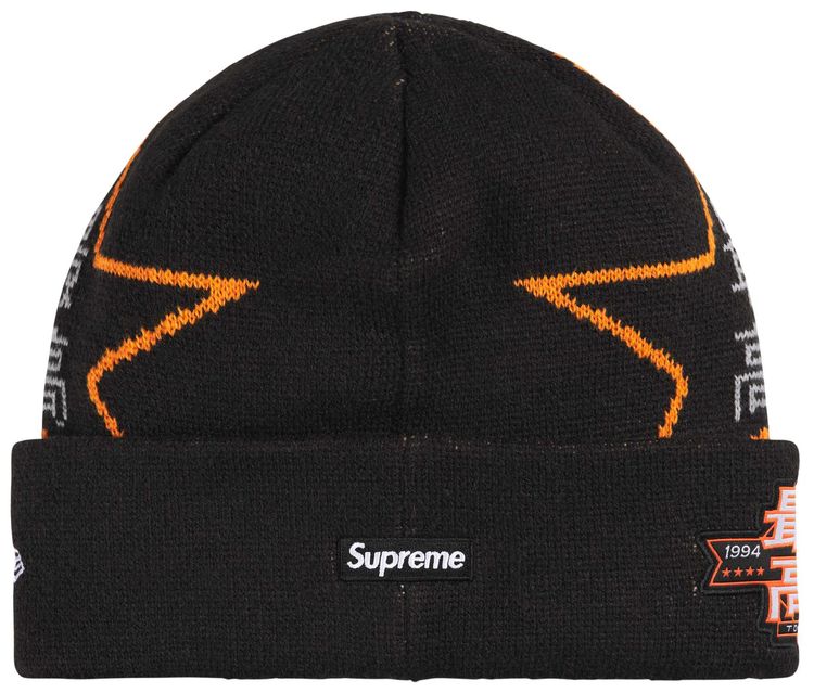 Supreme New Era Stars Beanie Black