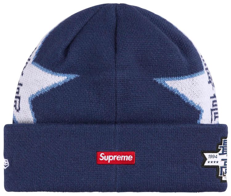 Supreme New Era Stars Beanie Navy