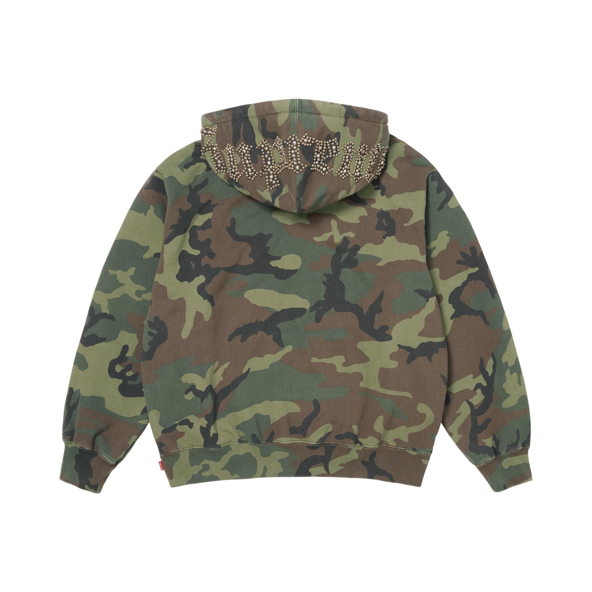 Buy Supreme Overdyed Studded Hooded Sweatshirt 'Woodland Camo