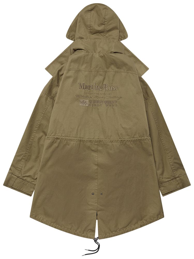 Martine Rose Half Stretch Trench Coat Green Khaki