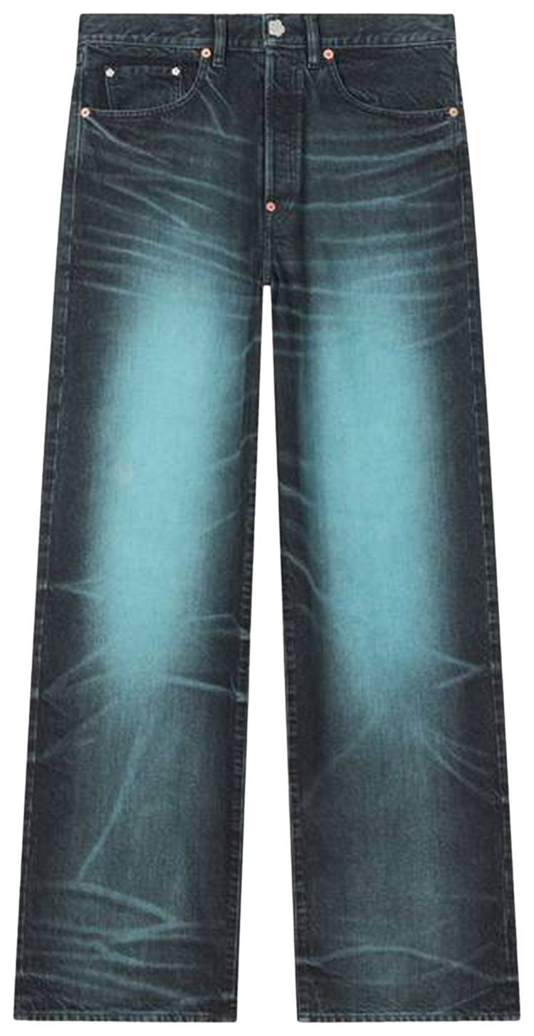 Kenzo Turn Up Wide Fit Jeans Blue