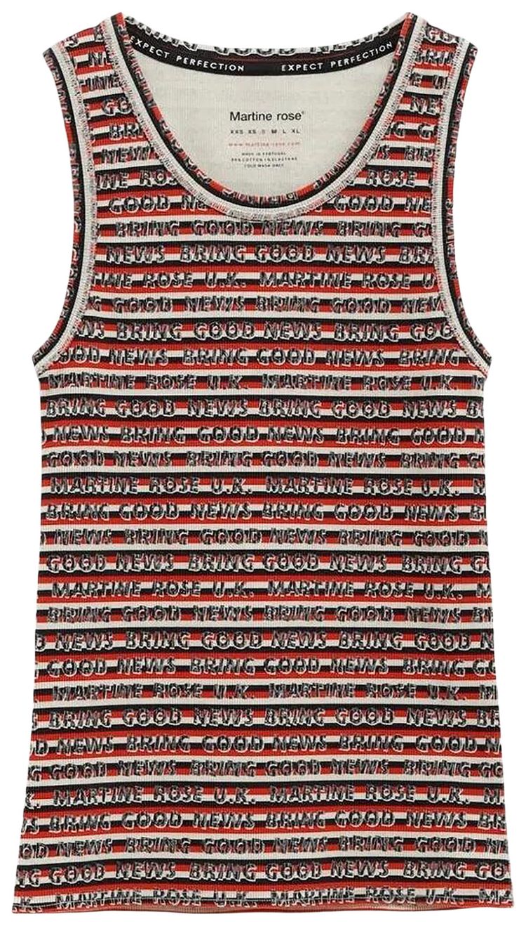 Martine Rose Vest RedGrey Stripe