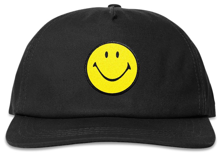 Market Smiley Classic 5 Panel Hat Black